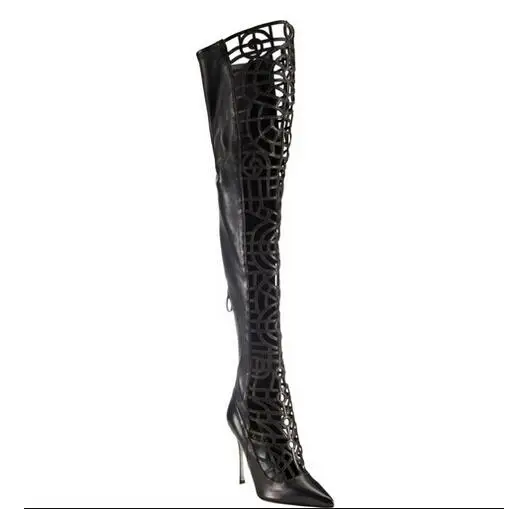 

Wholesale Price Top Quality Sexy Fashion Over The Knee Pointed Toe Big Plus Size 10.5 Spring Boots Summer Sandal