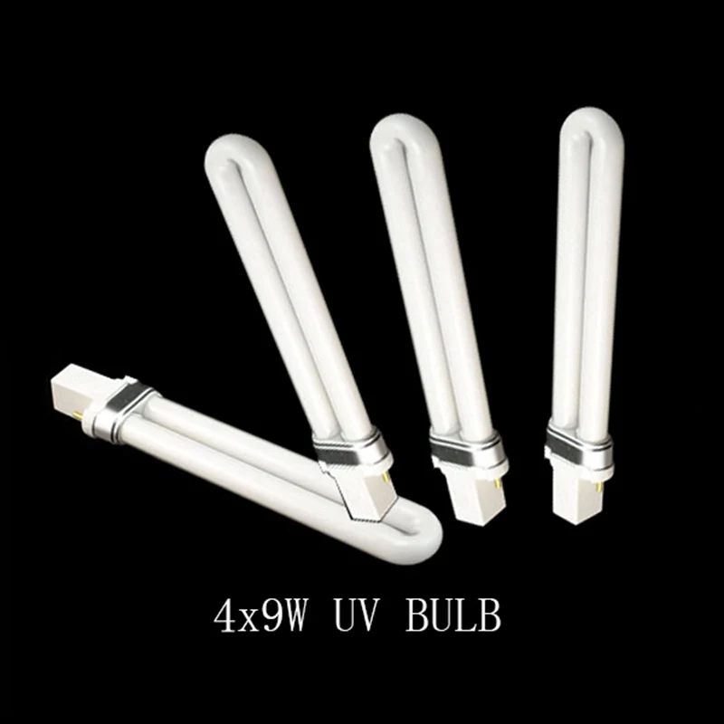 

4 X 9w Electronic and Inductive UV Bulbs Gel Nail Art UV Lamp Nail Dryer Replacement Curing Bulb
