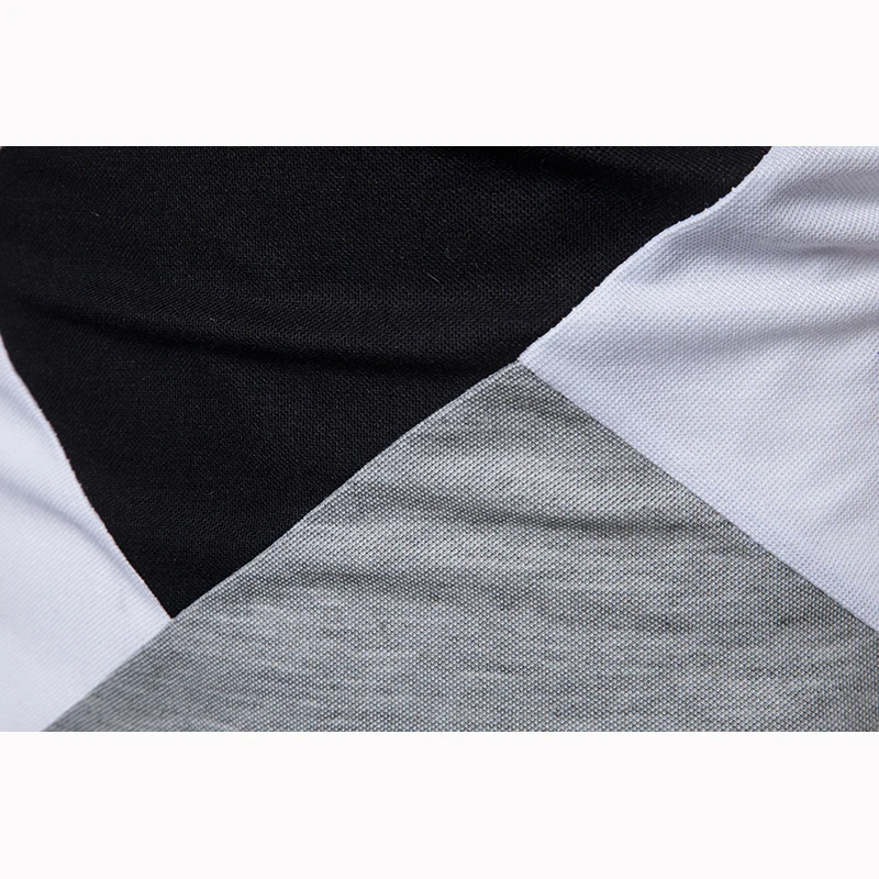 2018 New casual polo shirt men summer breathable fashion geometry patchwork pattern slim short sleeved polo Shirt EU/US size