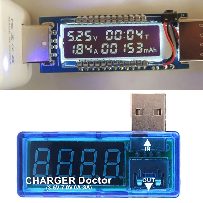 

USB Charger Phone Battery Voltage Current Meter Testers Detector Portable