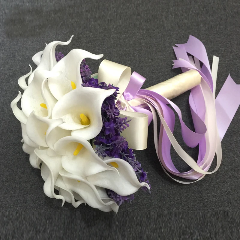 Искусственные цветы ручной работы свадебные принадлежности невесты Букет невесты для держания букетов Белый цветок лилии Декор