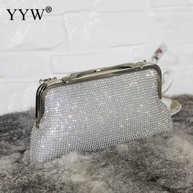Women Evening Clutch Bag Diamond Clutch Female Silver Day Clutch Wedding Purse Party Banquet Black/Gold Bolsas Mujer 2019 silver