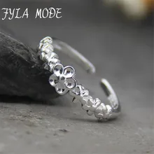 925 Sterling Silver Flowers Finger Rings Dazzling Daisy Meadow Stackable Ring For Women Wedding Jewelry 5.2MM*3.5MM*1.9MM FYS016