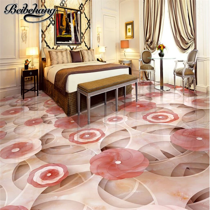 beibehang Custom large-scale decorative painting three-dimensional
luxury abstract pattern stone pattern parquet 3D floor tiles