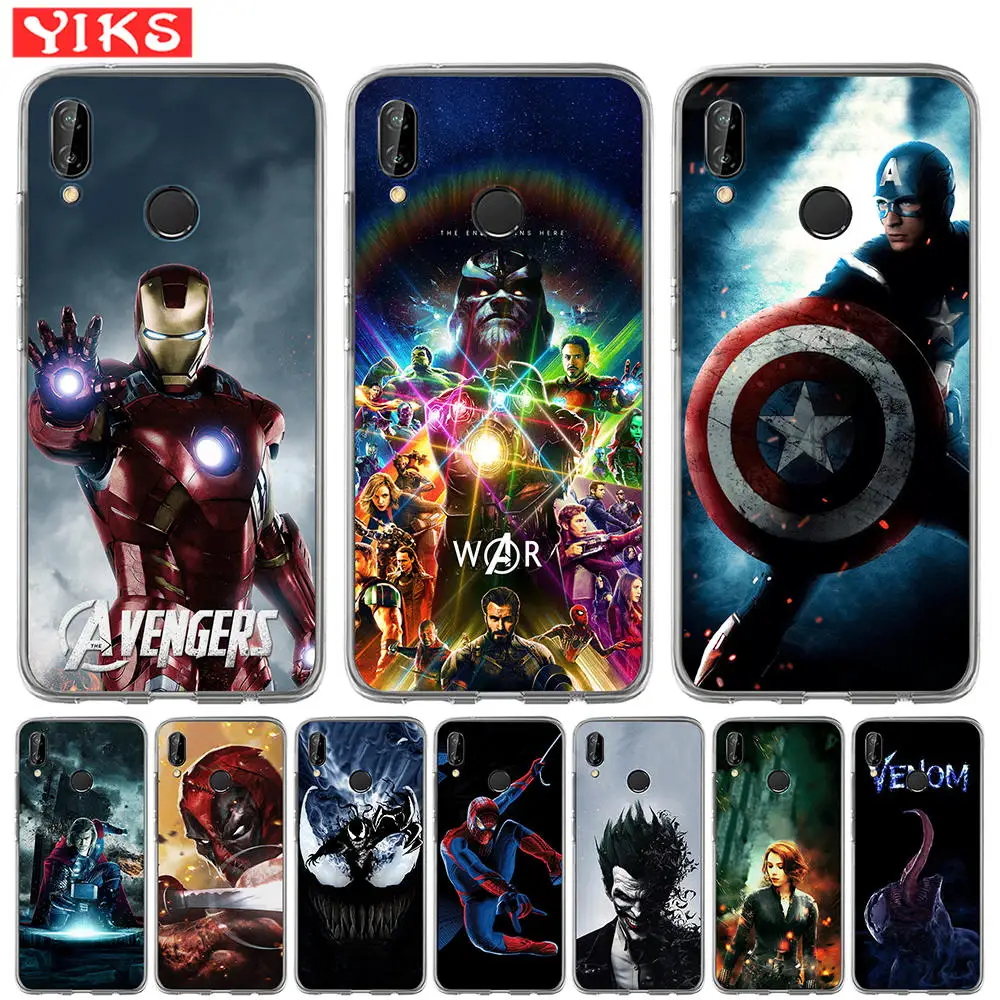 

Luxury Captain America Iron Man Case For Huawei Mate 9 10 20 P8 P9 P10 P20 Lite Plus Pro 2017 Back Cover Marvel Venom Soft Case