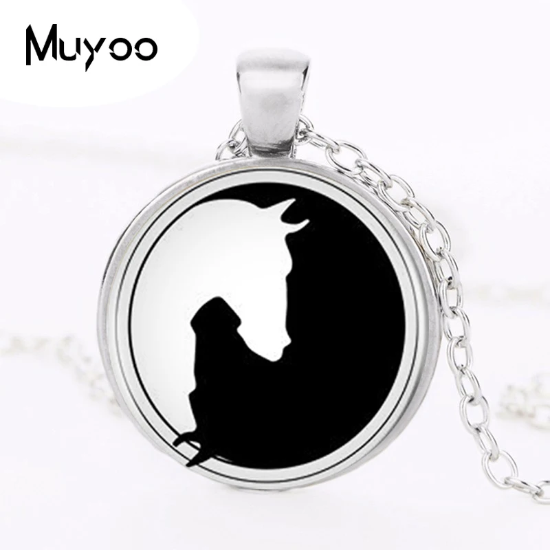1 шт./лот Yin Yang Horse логотип 2 стиля круглое ожерелье с подвеской длинное эффектное