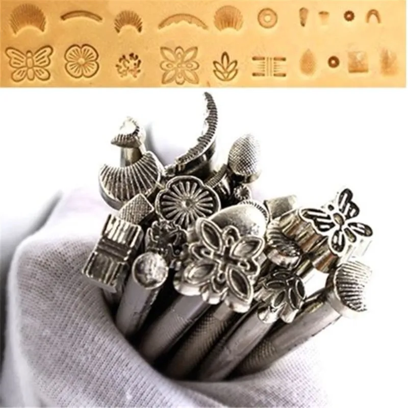 20pcs Leather Puncher Tools Working Saddle Making Set Carving Craft Stamping