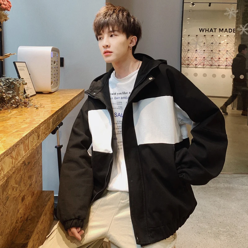 Oversized Hooded Jacket Men Streetwear Splice Hip Hop Jacket Korean Fashion Casual Loose Harajuku Summer Men Jackets 5XL 5J60