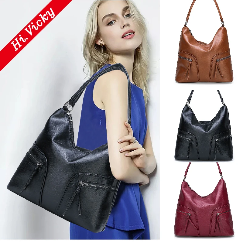 

2019 vintage Black women PU leather handbags luxury designer shoulder bags high quality brand crossbody bags women bolso mujer