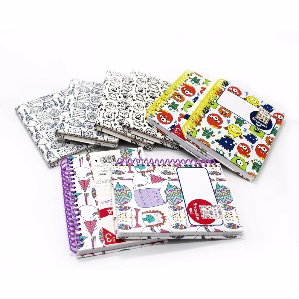 Notepad cute coil with stickers four different patterns kawaii mini notebook stationery school supplies personal diary booklet | Канцтовары