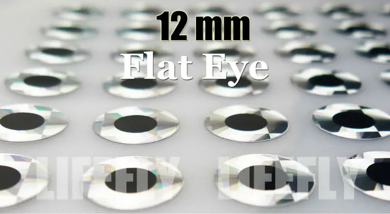 12mm Flat Silver // 500 Holographic Flat Eyes Craft Jig Fly Tying Lure Making