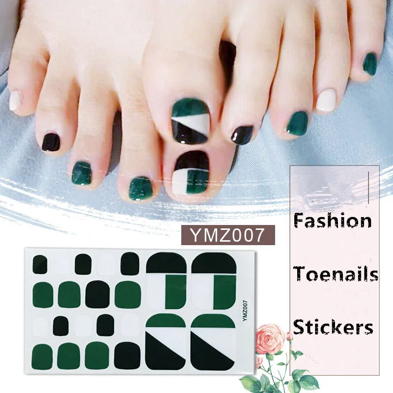 1 лист, модные разноцветные стикеры на ногти, полное покрытие, самоклеющиеся лаки для ногтей, обертывания для ног, наклейки для женщин, Прямая поставка
