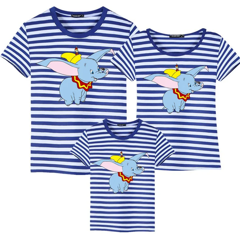 Jargazol/одинаковые комплекты летняя хлопковая рубашка для мамы и дочки одежда для всей семьи с рисунком слона, мамы, папы и сына