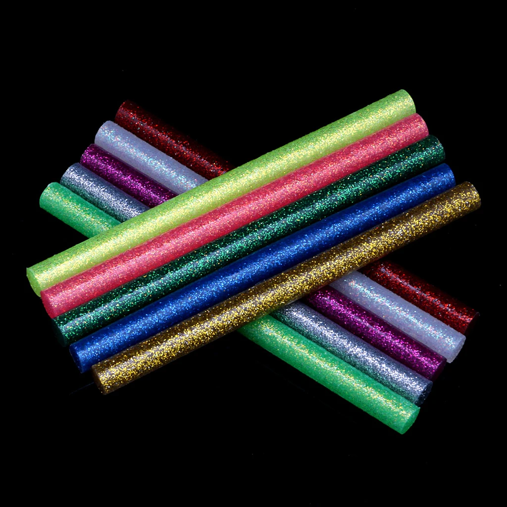 5x блестящие палочки термоклея для электрического отопительный инструмент DIY Искусство ремесло 100x7 мм 10 цветов