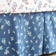 Детская кроватка Юбка Пыль рюшами для маленькие девочки и мальчики постельные принадлежности наборы(темно-синий лист