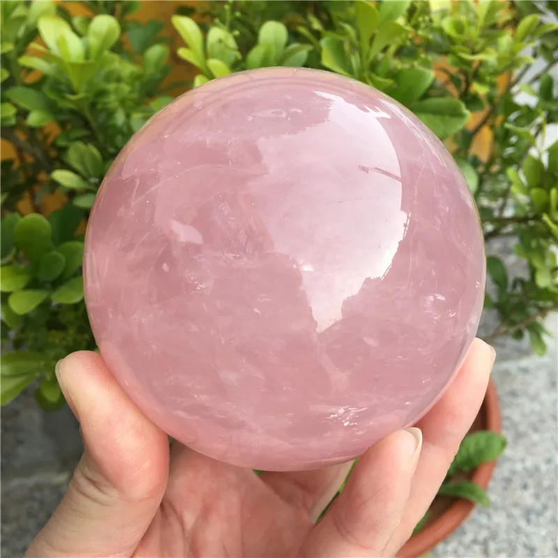 

Natural Rose Quartz Crystal Sphere Ball Big Size With Six Starlights Love Gemstone Reiki Healing Chakra Stone Home Decoration