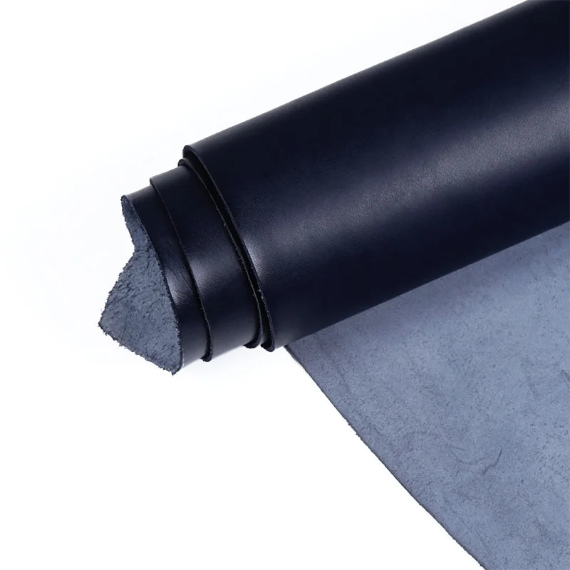 Dark blue WUTA Высокое качество вощеный бык растительного дубления кожаный кусок DIY натуральная кожа материал полное зерно Cowhide-12Color доступны - Цвет: Dark blue