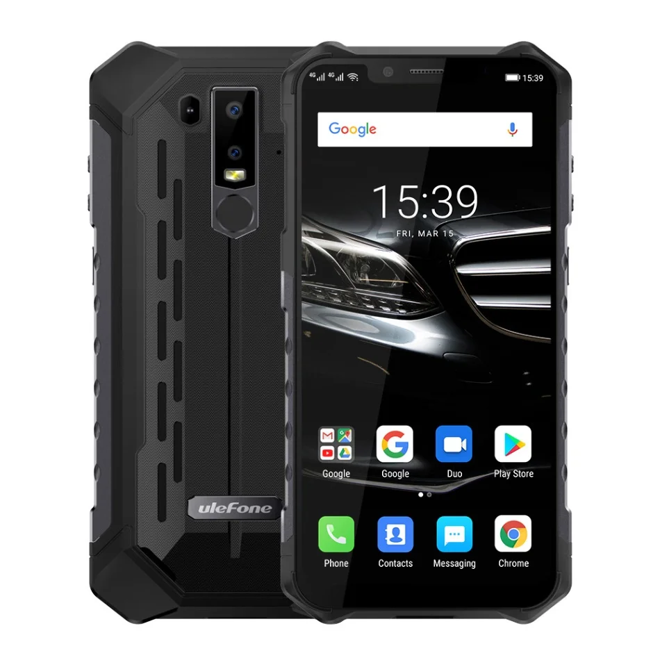 Ulefone Armor 6E IP68 водонепроницаемый прочный телефон 6,2 дюймов 4 GB+ 64 GB 16MP Android 9,0 Octa Core с беспроводной зарядки NFC смартфон - Цвет: Черный