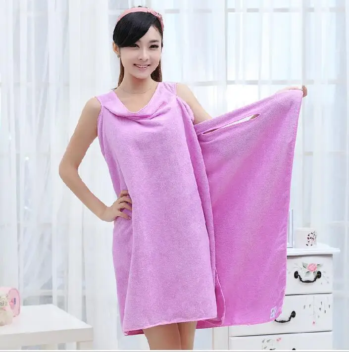 Oneoney креативное забавное банное полотенце, пригодное для носки, однотонное полотенце s, мягкое, удобное, летнее, пара, завернутое в грудь, банный халат для ванной - Цвет: purple