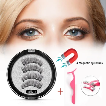 

Shozy Magnetic eyelashes with 4 magnets handmade 3D magnetic lashes natural false eyelashes with applicator-KS02-4-TZ003