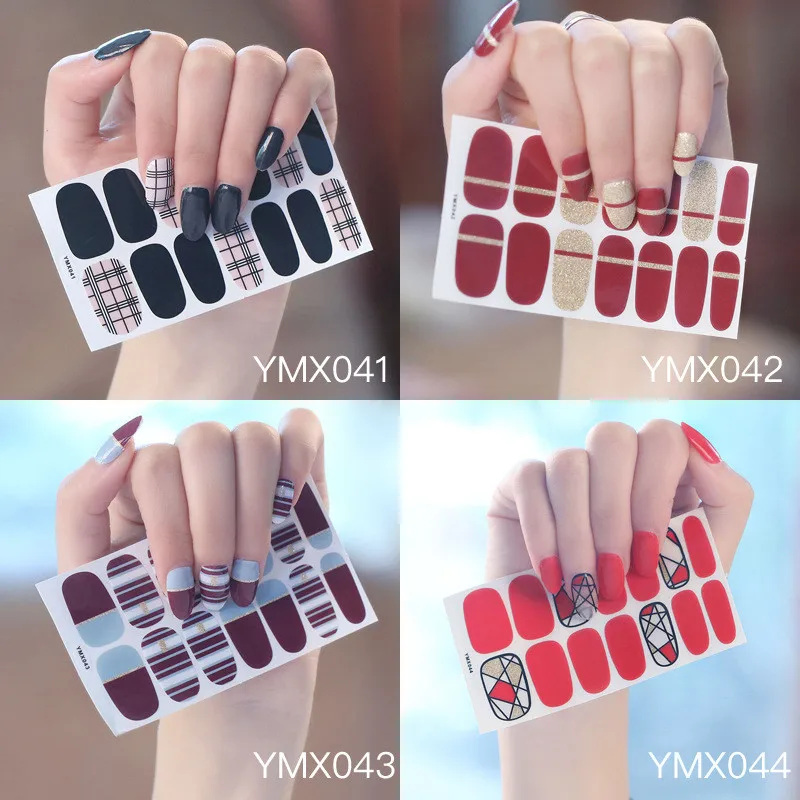 Корея предназначен обертки блестящие, дизайн ногтей Стикеры наклейки многоцветная ногтей Стикеры s полоски «сделай сам» салонного маникюра Прямая поставка
