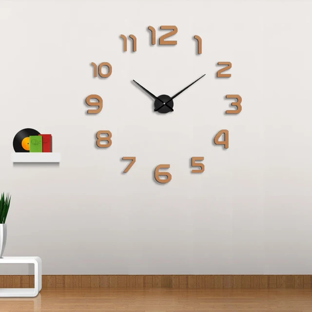 muhsein new diy wall clock fashion 3d super big size mirror wall