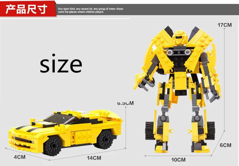 

3style 2 in 1 Wasp Deformation Robot Child Boy Assembled Building Block Toy Car Man Compatible with Legoings