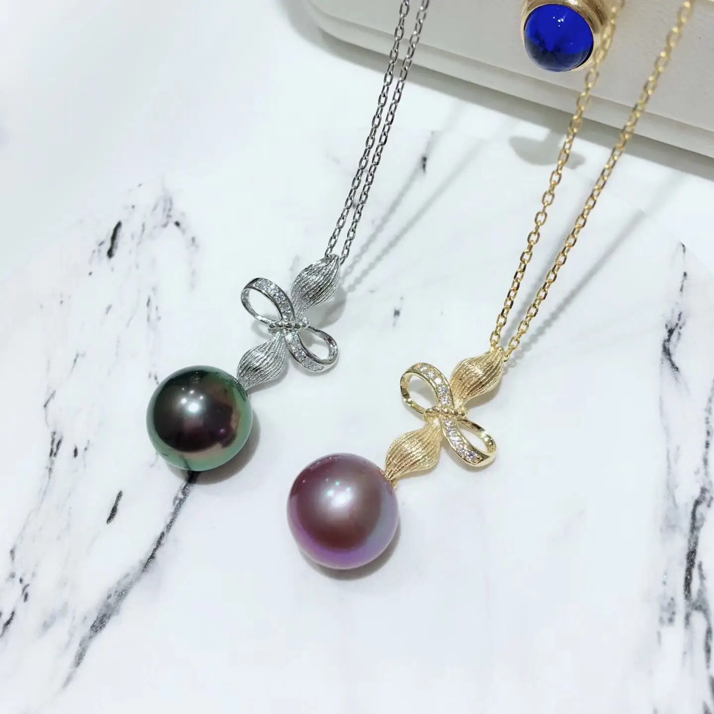 S925 Sterling Silver Bowknot Pearl Pendant Accessory Women DIY Components Silver&ampGold Color 3Pcs/Lot | Украшения и аксессуары