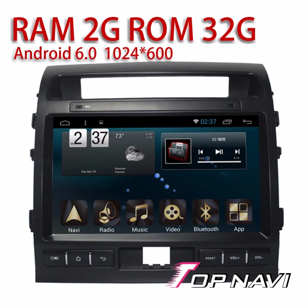 Навигация автомобиля для Toyota Land Cruiser 2007 2015 10.1 ''Android 6.0 topnavi Поддержка