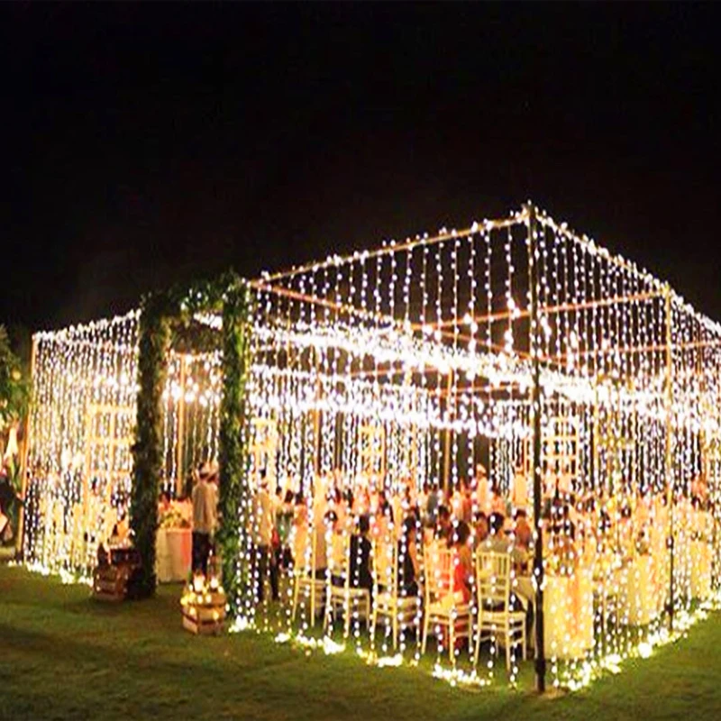 

10M x 3M 1000 Bulbs LED Curtain String Christmas Garland LED Lights Decorations Wedding Fairy Lights Holiday Party Garden Decor