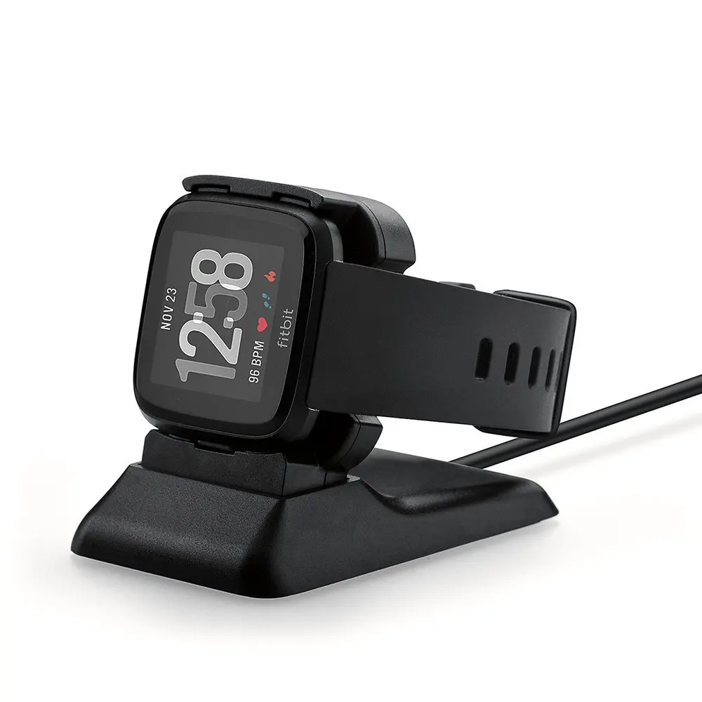 

Kartice for Fitbit Versa Smart Watch Charge Charging Dock Station Cradle Holder Premium Press-In Charging Stand with USB Cable
