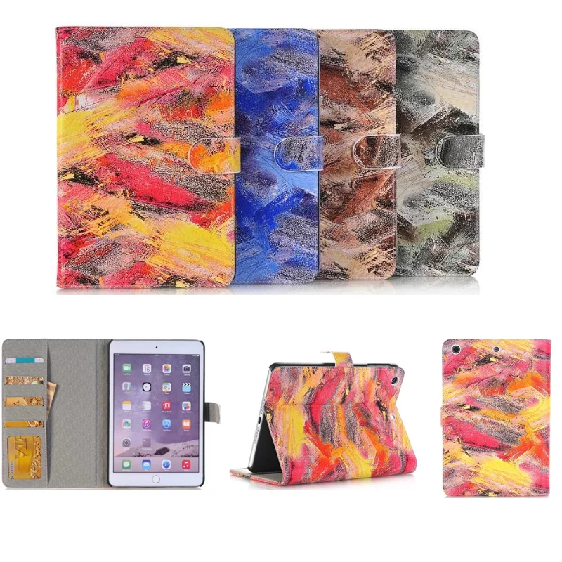 

Unique Graffiti Tablet Case For apple iPad Mini 2 Flip Folio PU Leather Stand Cover for iPad Mini 3 2 1 Sleep Wake up Funtion