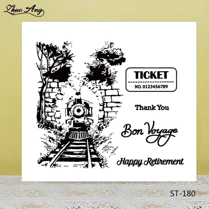 

ZhuoAng Train design stamp Transparent Clear Silicone Stamp/Seal for DIY scrapbooking/photo album Decorative clear stamp
