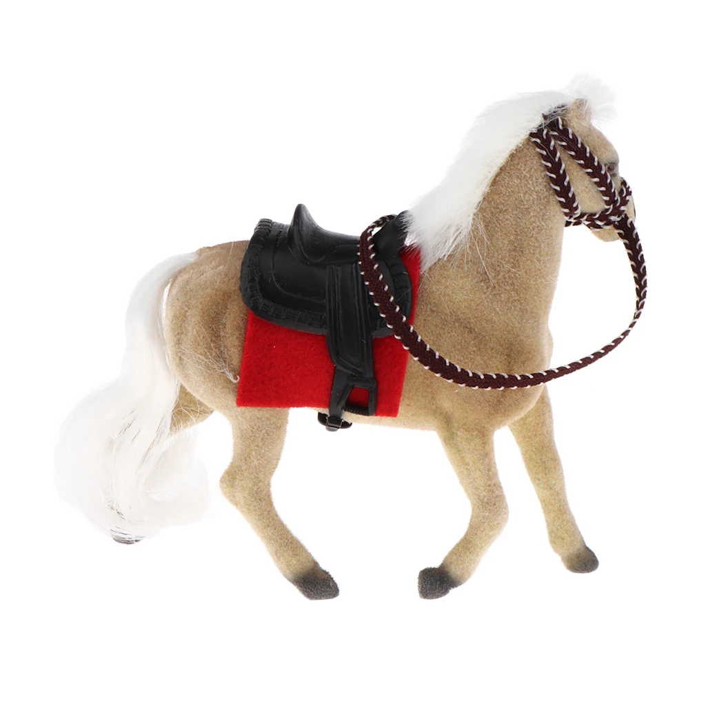 Realistic Tiny Horse 1/12 Dollhouse Miniature Animal Figurine, Home Desktop Office Car Ornament - Brown, 13 x 4 x 12cm