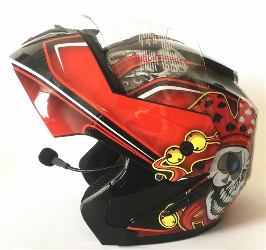 

Bluetooth Motorcycle Helmet Women Personality Moto Capacete Black Helmet Flip up Moto Helmet Fashion Motorbike casco