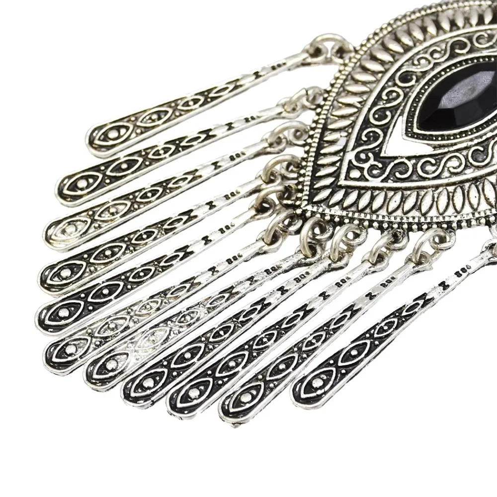Тайские серебряные винтажные индийские большие длинные серьги с кисточками для женщин Jhumka Gypsy EgyptianTurkish племенные ювелирные изделия