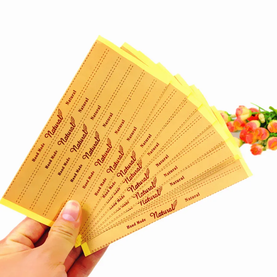 

300PCS/lot vintage Natural series Craft paper Hand Made Sealing sticker DIY Gifts posted Baking Decoration label