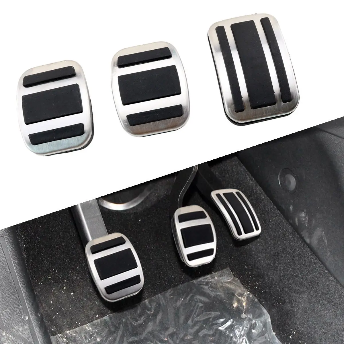 

Antiskid Pad MT Brake Accelerator Gas Fulel Clutch Pedal Cover Fit For Peugeot 3008 4008 5008 2017 2018 Parts Stainless Steel