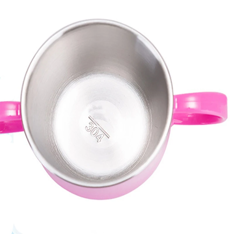 Детская чашка с крышкой с ручкой мультяшный медведь дизайн нержавеющая сталь посуда для кормления Изолированная чашка для малыша
