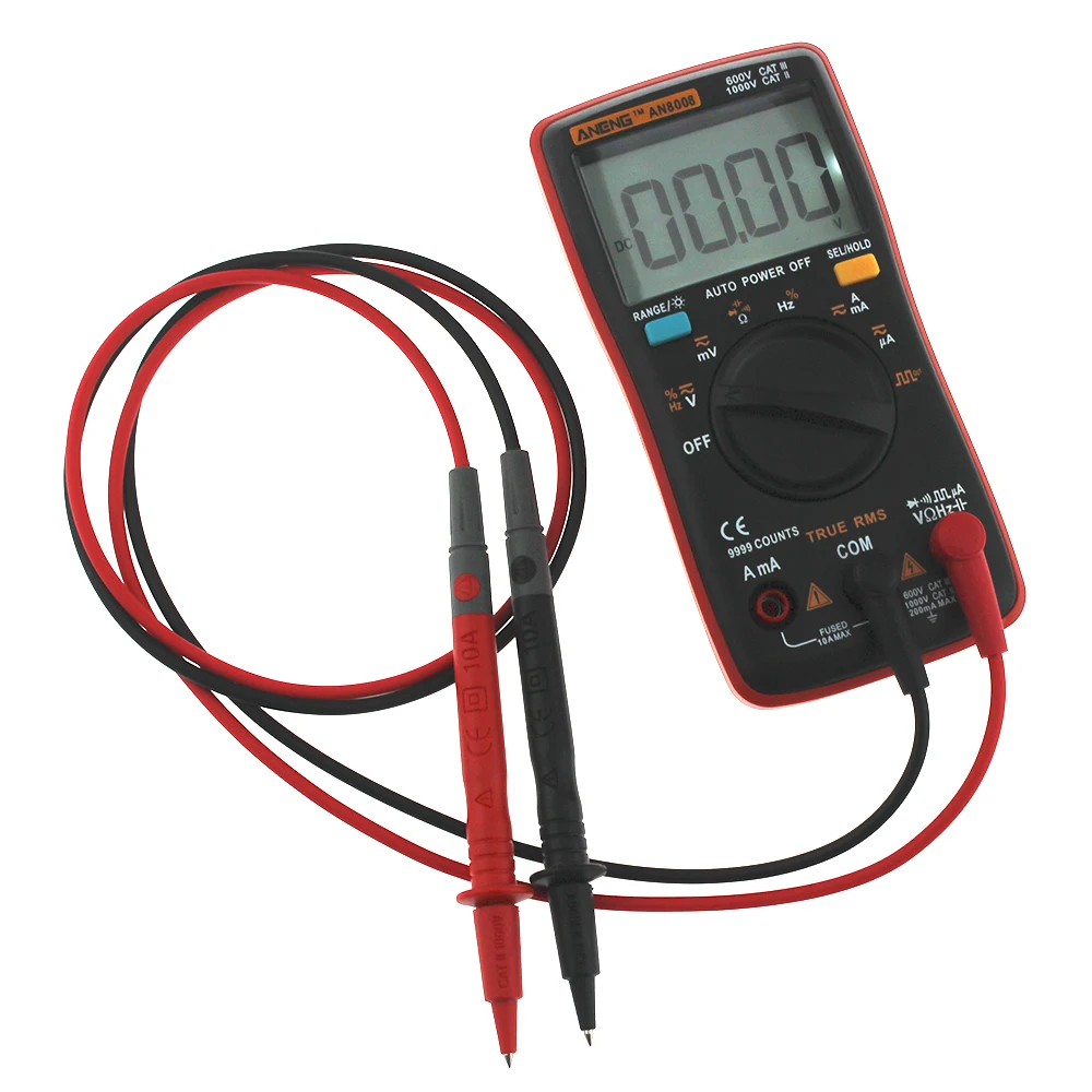 

ANENG AN8008 True-RMS Digital Multimeter 9999 counts Square Wave Backlight AC DC Voltage Ammeter Current Ohm Auto/Manual