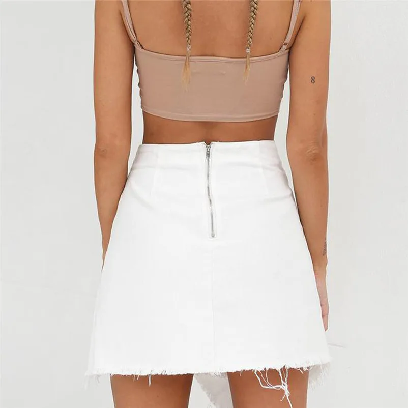 New Fashion 2018 Summer style skirts womens casual High Waist Cowboy Bandage Girls Sexy Uniform Mini Skirt Femme Saia Y04#N (7)