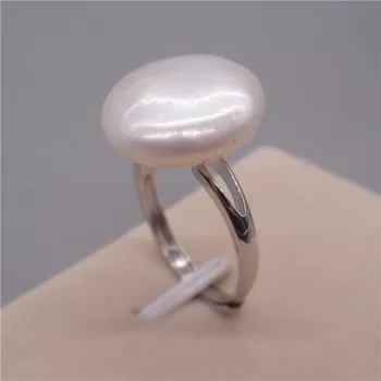 

Eternal wedding Women Gift word 925 Sterling real The New Baroque oblate pearl ring button large irregular RING 925 Sterl