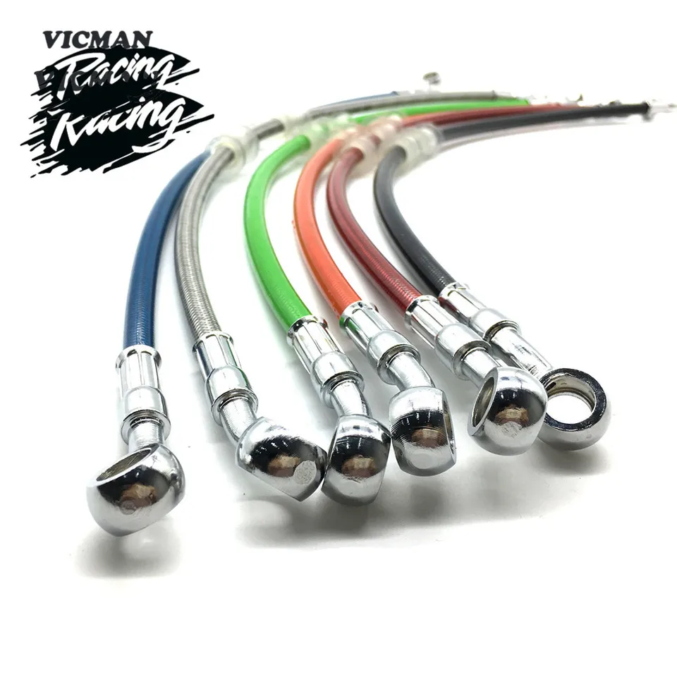 ブレーキオイルホース 25 Cm - 95 オートバイ用ステンレススチール編組ブレーキオイルホースライン、ステンレススチール圧着 1  ブレーキオイルホース 1M/2M/3M/5M/8M/10M オートバイ用編組ステンレススチールブレーキラインホース 流体油圧ホース ラインメイト樹脂  ホース ... バイクのブレーキライン バイクブレーキホース オートバイ油圧ステンレススチール編組ブレーキライン流体オイルチューブ 10 Cm -