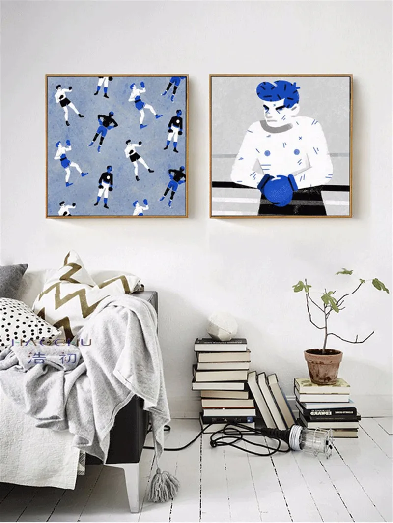 Us 5 49 Haochu Fight For Your Life Modern Box Sport Men Wall Art Canvas Painting Oil Poster Motivational Pictures For Bedroom Home Decor In Painting