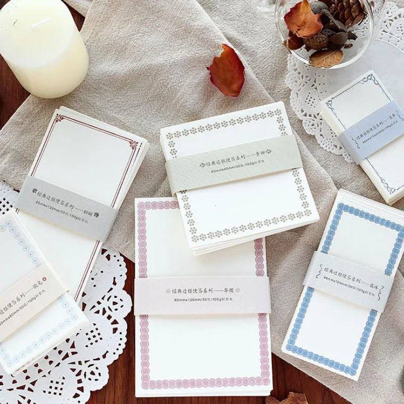 

1 Pcs Retro Frame Branch Flower Memo Pads Word Pocket Book Planner List Agenda Notepad Stationery School Office Supplies