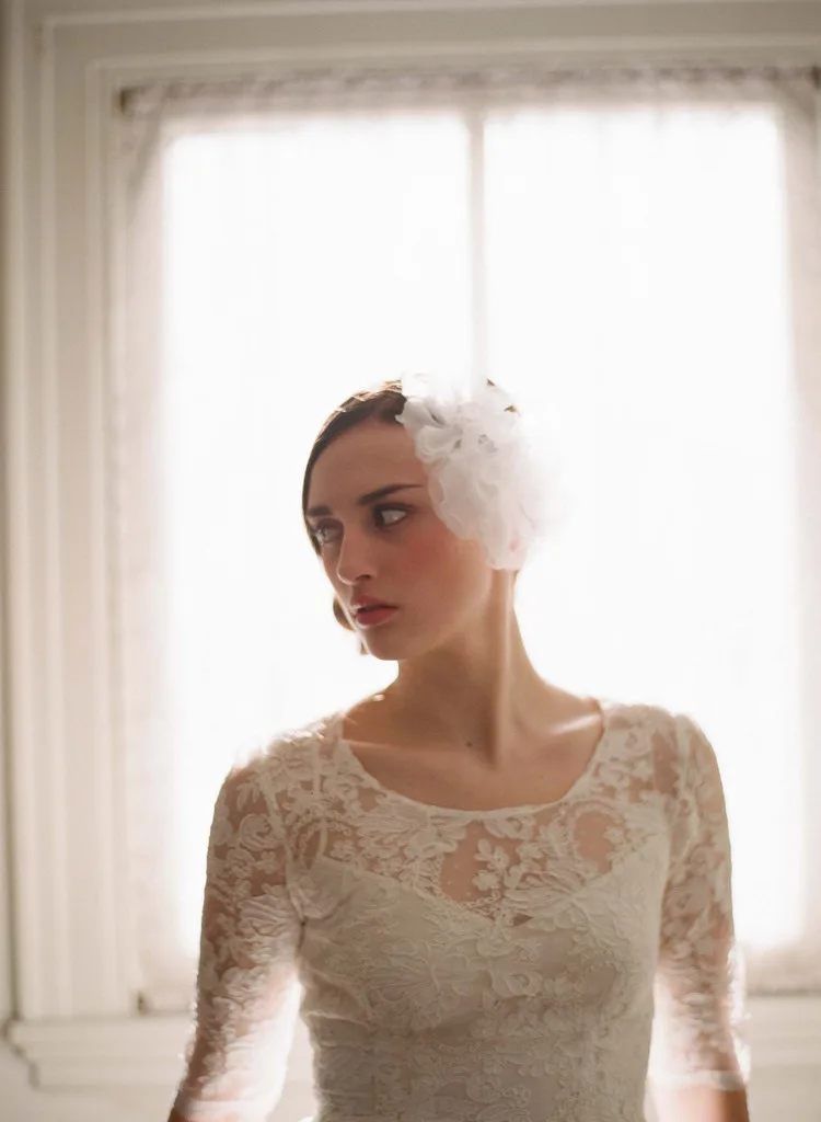 Ла звезда mar Свадебные аксессуары красивое белое платье с цветами, на свадьбу, шляпа с вуалью Быстрая шляпка Mariage