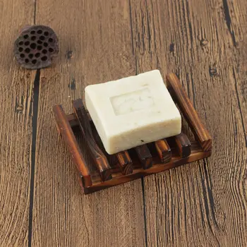

New Handmade Natural Wooden Bathroom Wood Soap Dish Kitchen Tub Sponge Storage Rack Soap Holder W7600