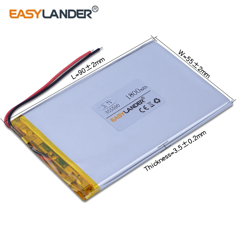 10pcs/Lot 3.7V 1800mAh Li-Polymer Li-ion Battery