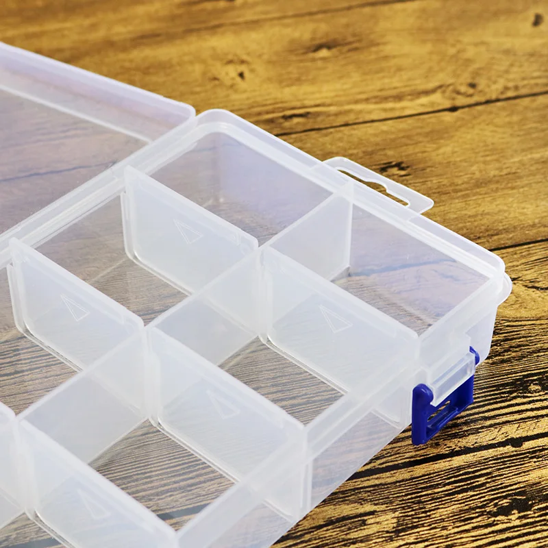 

Large 8-lattice transparent removable double-buttoned plastic long 8-lattice storage hardware tool parts receiving box