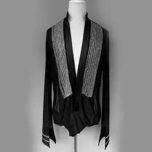 Стиль для мужчин костюмы для латинских танцев старшие газовые камни с длинными рукавами латинские танцевальные рубашки для мужчин латинские танцевальные рубашки S-4XL